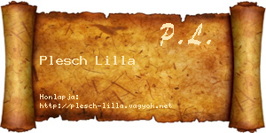Plesch Lilla névjegykártya